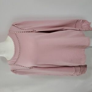 Boden Pink Pom-Pom Trim Top Size 10 NWOT